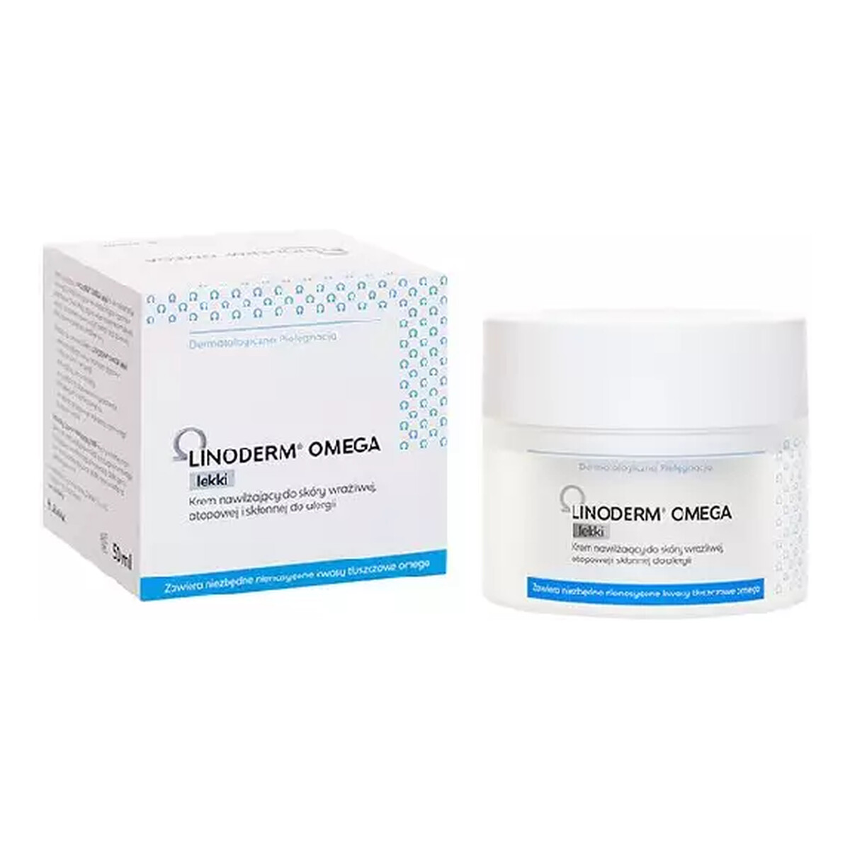 Linoderm Omega Krem lekki nawilżający do skóry wrażliwej atopowej i skłonnej do alergii 50ml