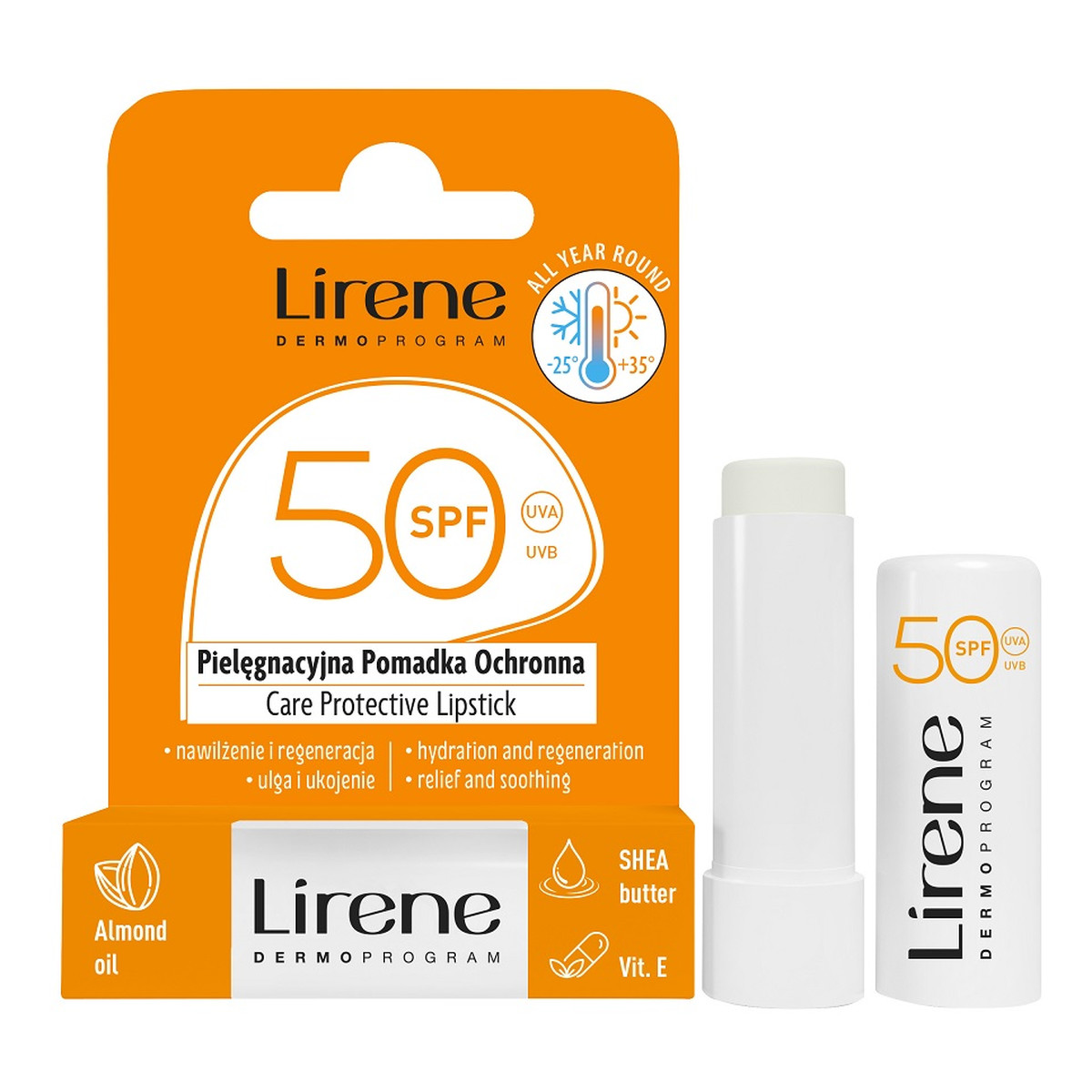 Lirene Pielęgnacyjna pomadka ochronna SPF50 4.3g