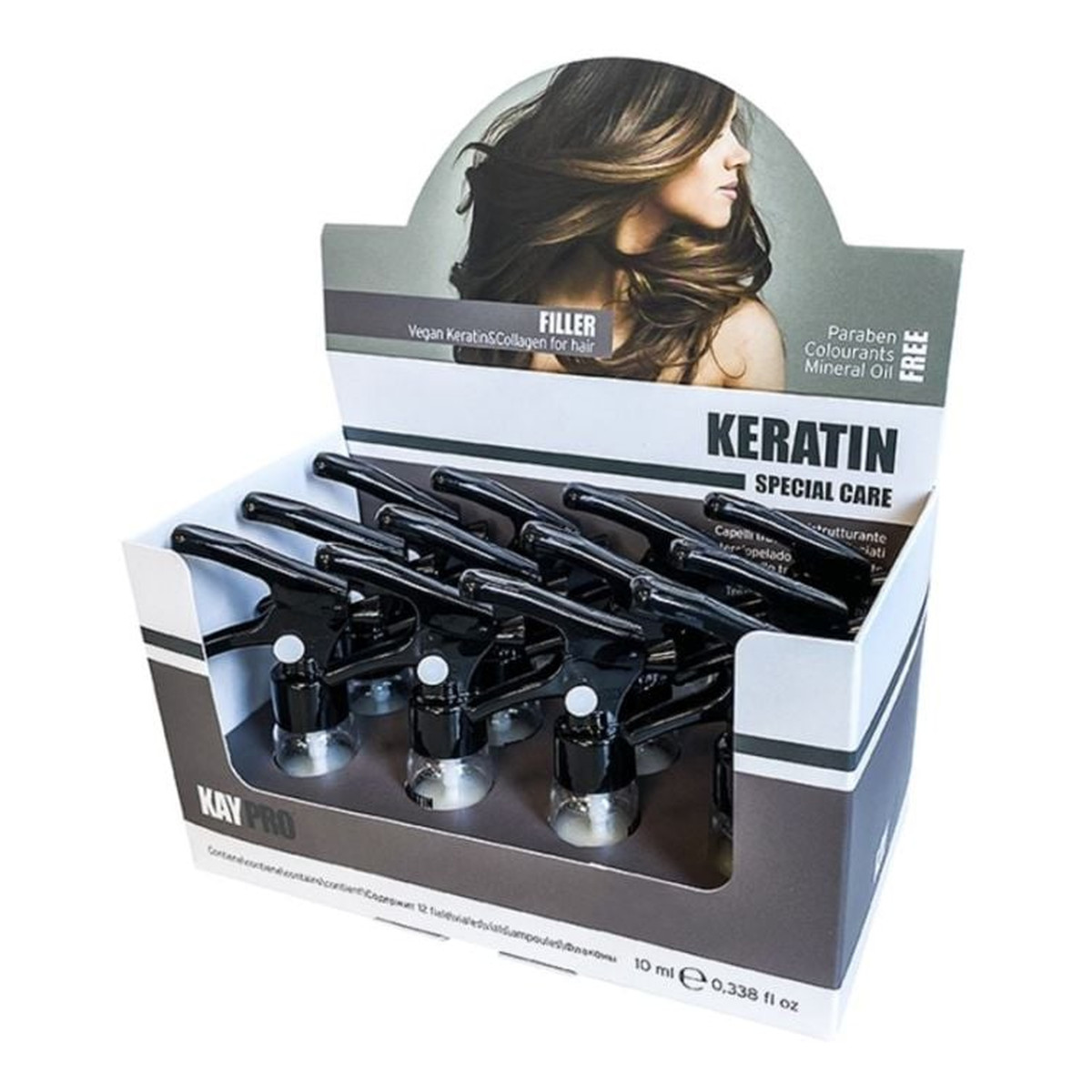 KayPro Keratin Filler Kuracja regenerującja z keratyną i kolagenem, 12x10ml