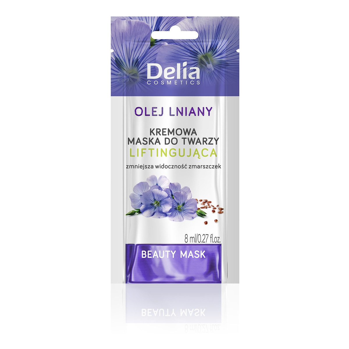 Delia Beauty Kremowa maseczka do twarzy liftingująca z olejem lnianym 8ml