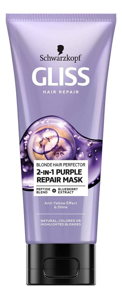 Blonde Hair Perfector 2-in-1 Purple Repair Mask Maska do naturalnych farbowanych lub rozjaśnianych blond włosów
