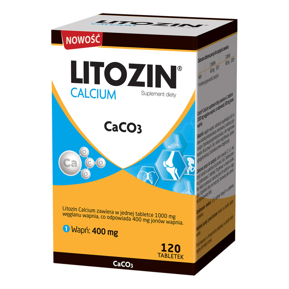 Litozin Calcium caco3 suplement diety 120 tabletek