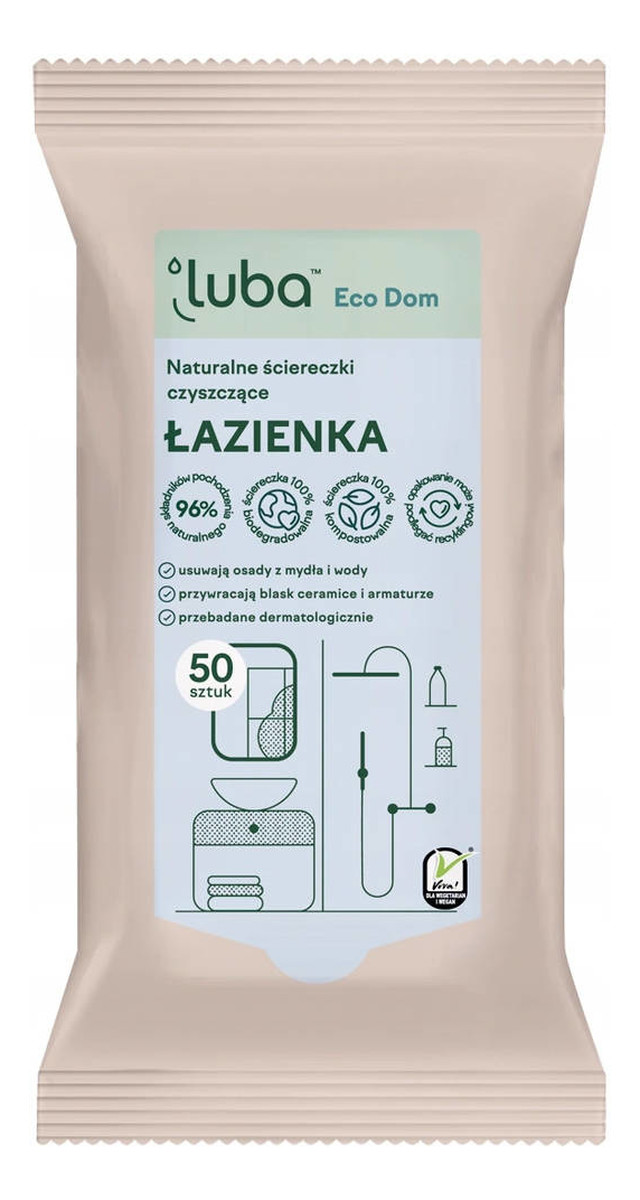 Eco dom naturalne ściereczki czyszczące łazienka 50szt