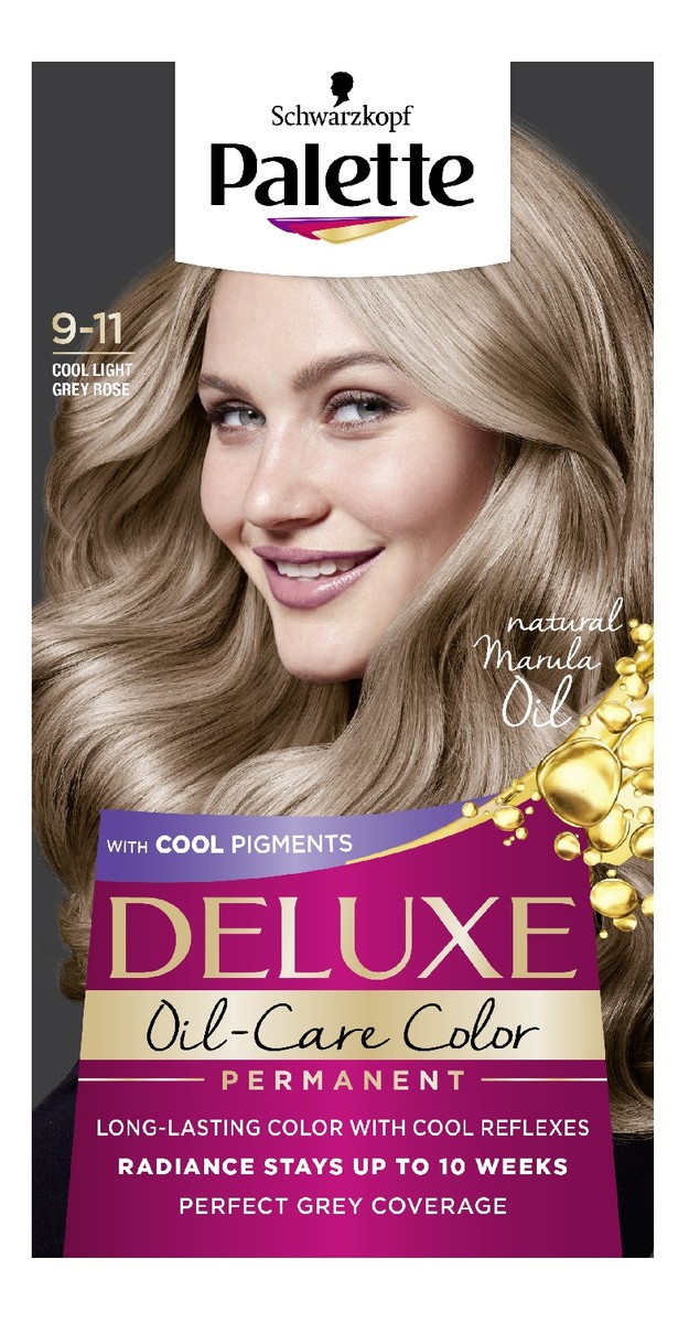 Deluxe oil-care color farba do włosów trwale koloryzująca z mikroolejkami 9-11 chłodny lekki różany blond