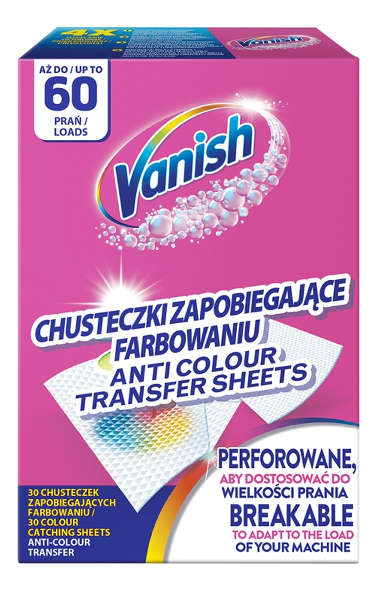 Color protect chusteczki zapobiegające farbowaniu ubrań 60 prań (30 sztuk)