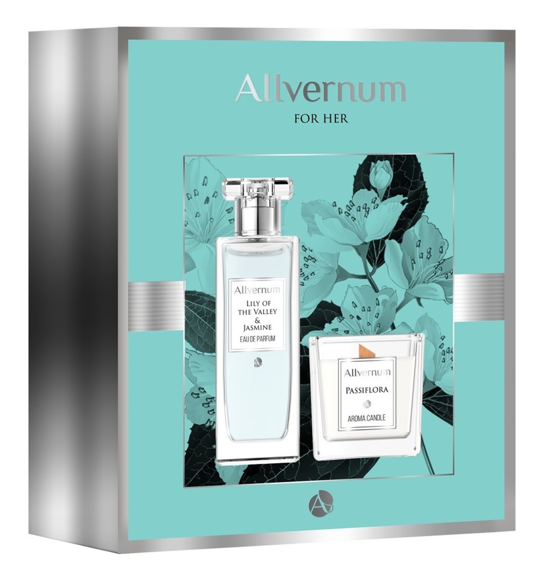 Zestaw prezentowy Allvernum Lilly & Jasmine - woda perfumowana 50ml i świeca Passiflora