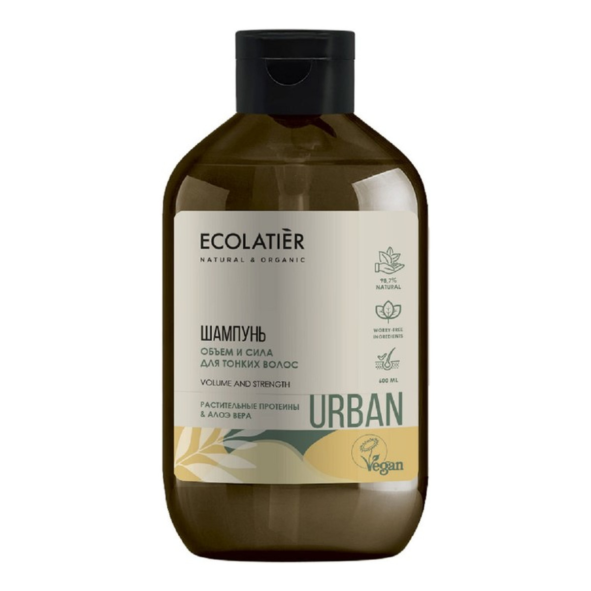 Ecolatier URBAN Szampon do włosów cienkich Objętość i wzrost Proteiny i aloes 600ml