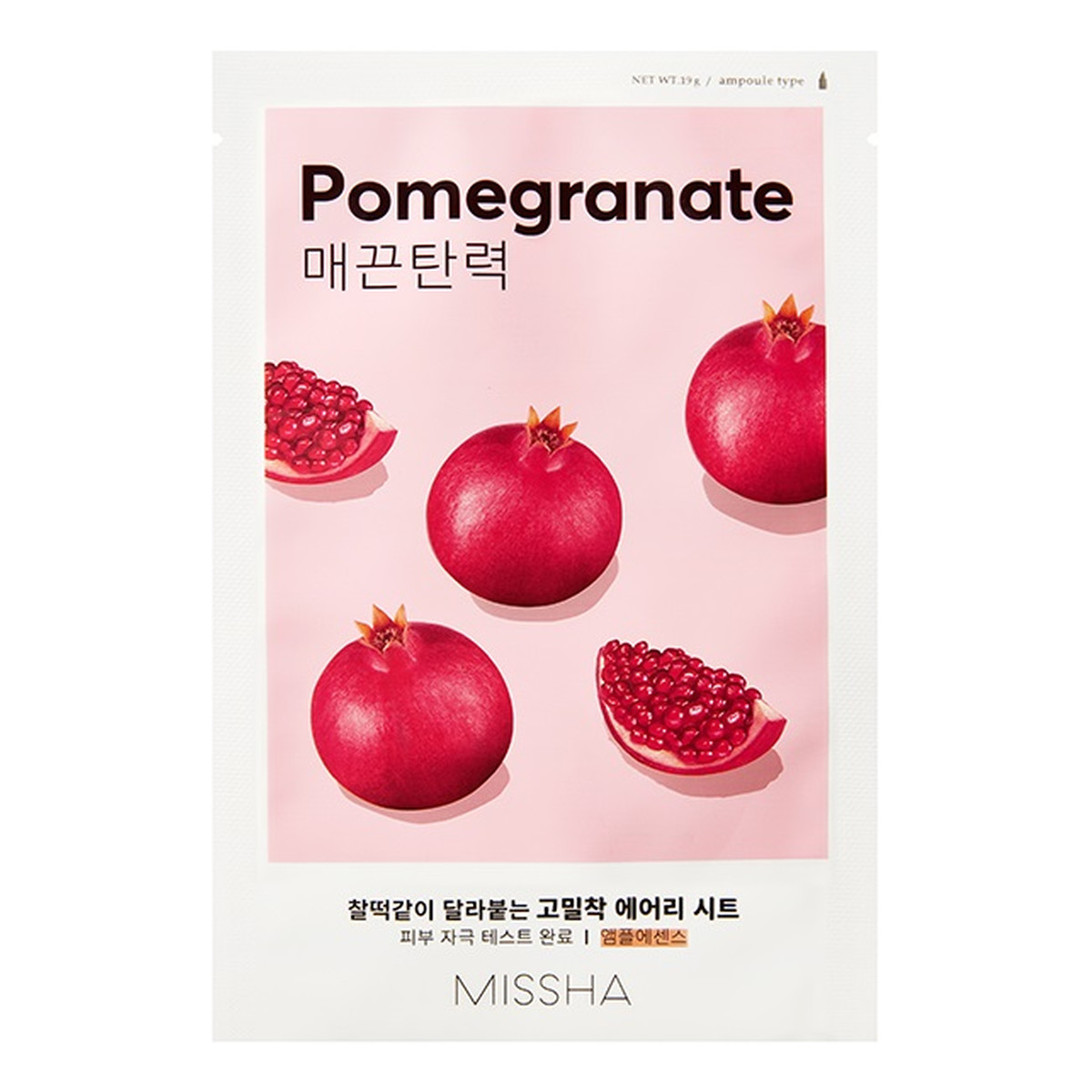 Missha Airy Fit Sheet Mask ujędrniająca maseczka w płachcie z ekstraktem z granatu pomegranate 19ml