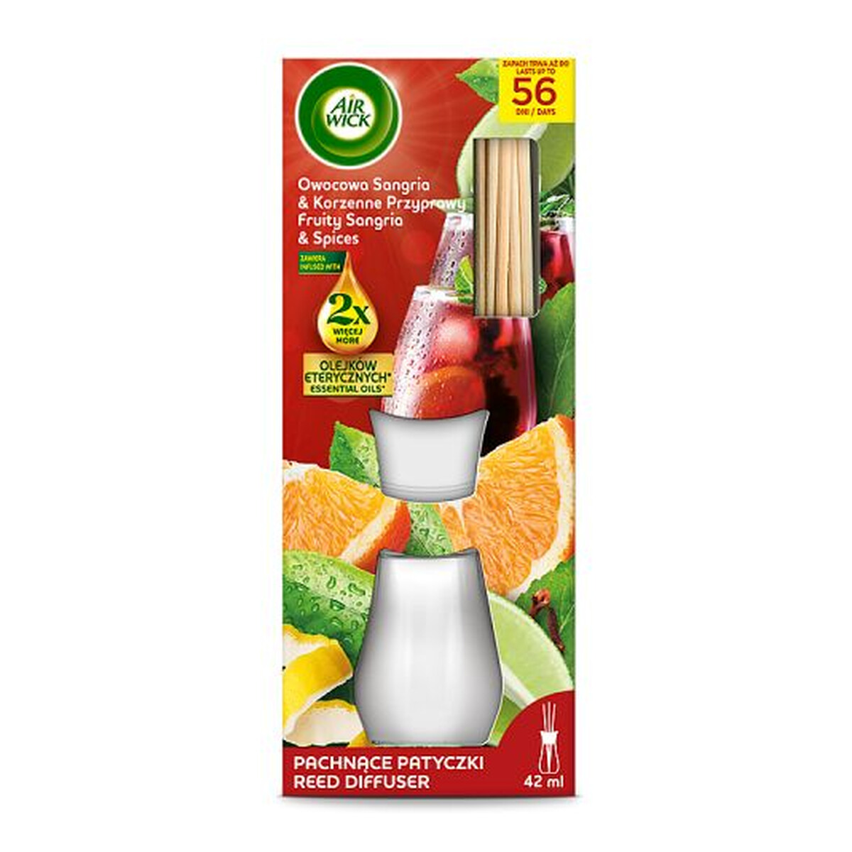 Air Wick Patyczki Zapachowe Owocowa Sangria & Korzenne Przyprawy 42ml