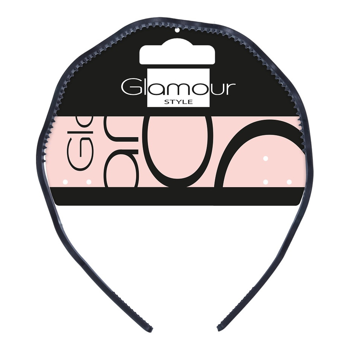 Glamour Basic opaska do włosów falowana czarna