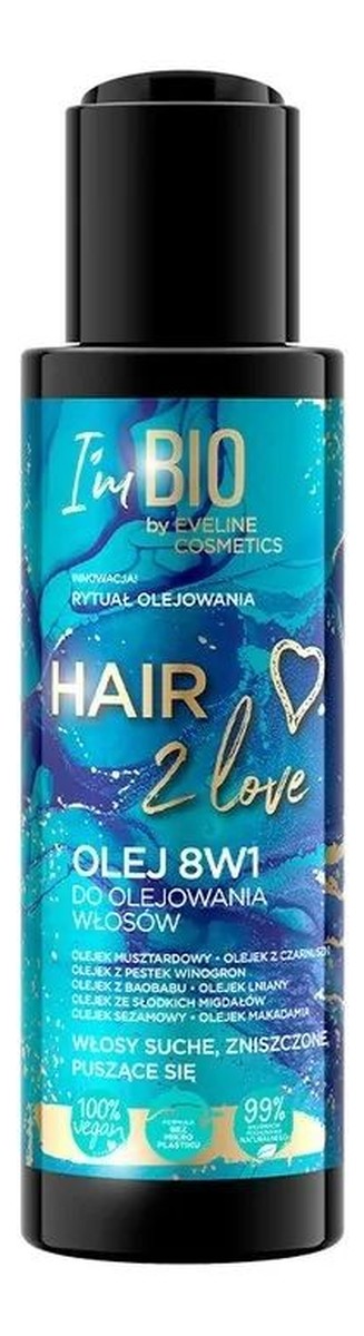 Hair 2 Love Olej 8w1 do olejowania włosów suchych,zniszczonych i puszących się