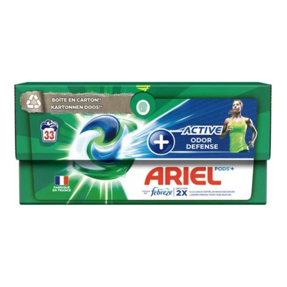 Ariel Kapsułki do Prania Active Odor Defense Touch of Febreze 33 szt
