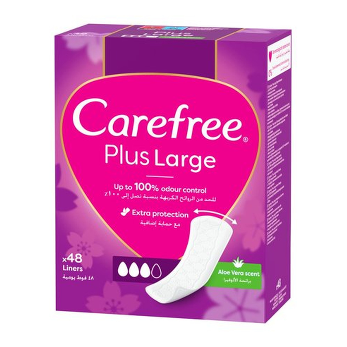 Carefree Plus large wkładki higieniczne aloe vera scent 48szt.