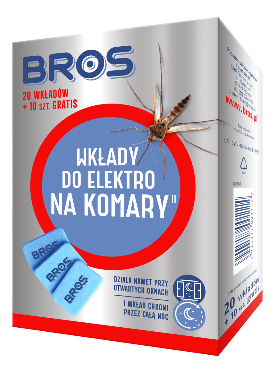 Zapas na komary do kontaktu wkłady 20 Płytek