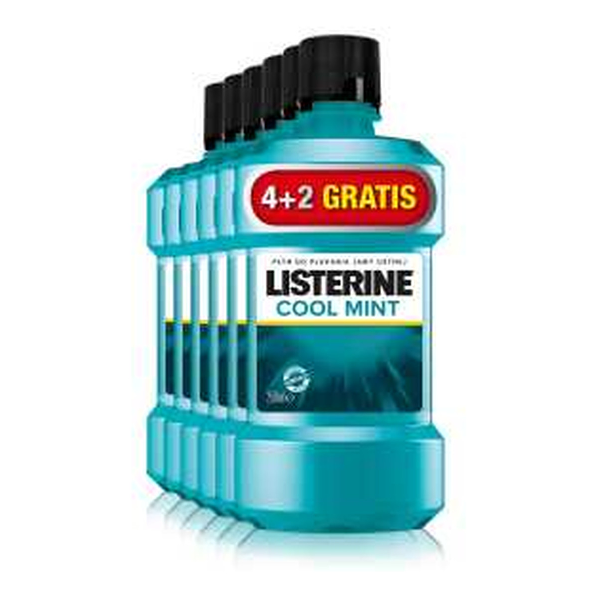 Listerine PLYN DO PLUKANIA UST .4+2 COOL MINT 6x250ml 1500ml