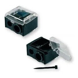 temperówka podwójna czarna z pokrywką 35340