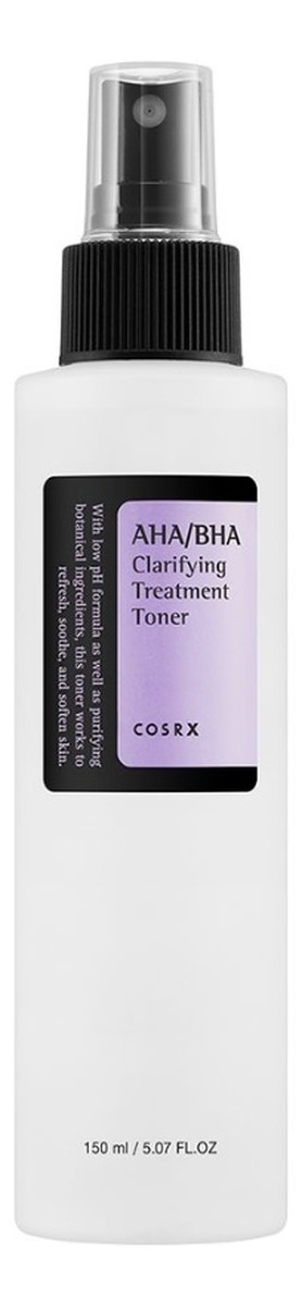 Aha/bha clarifying treatment toner oczyszczający tonik do twarzy z kwasami aha i bha