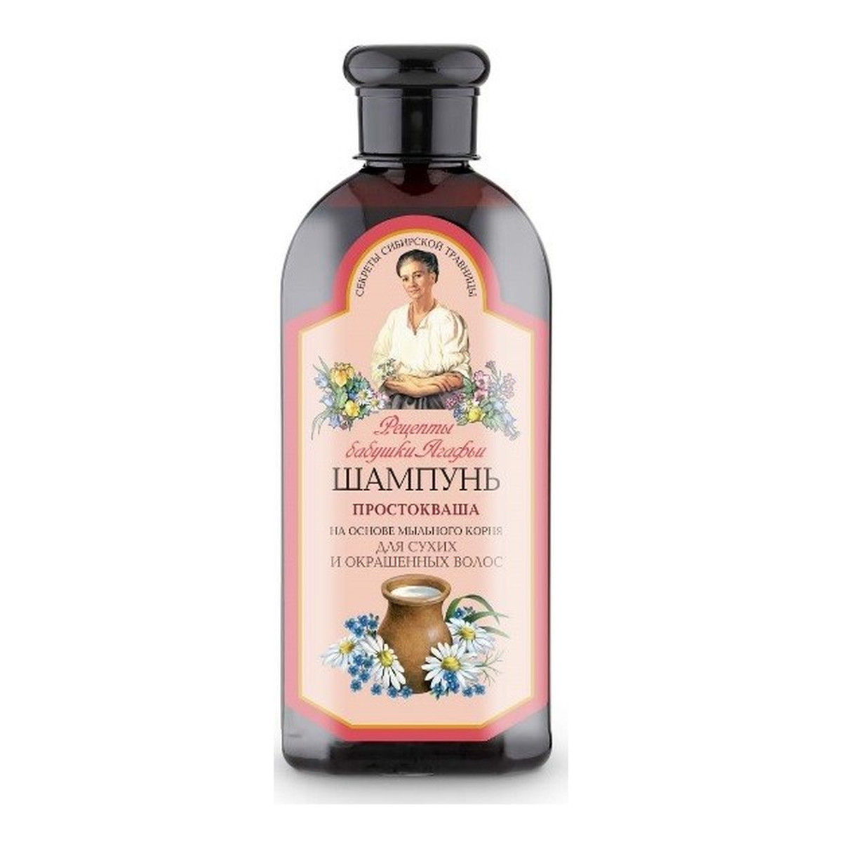 Receptury Babuszki Agafii Szampon Do Włosów Suchych i Farbowanych zsiadłe mleko, mydlnica lekarska 350ml