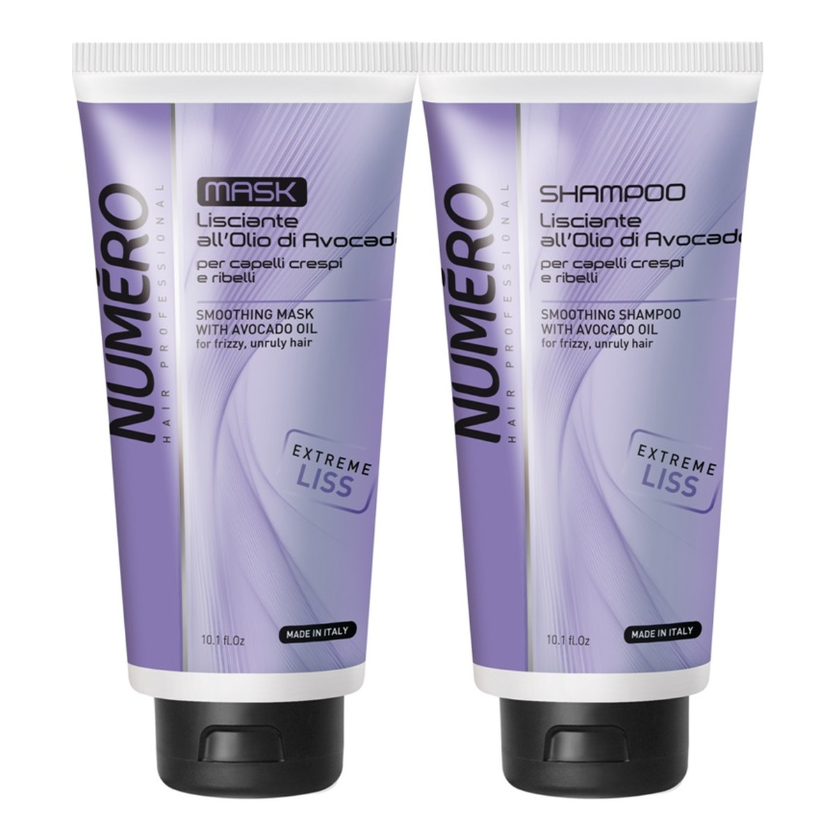 Numero Zestaw do pielęgnacji włosów wygładzający z olejkiem z awokado maska + szampon 300ml