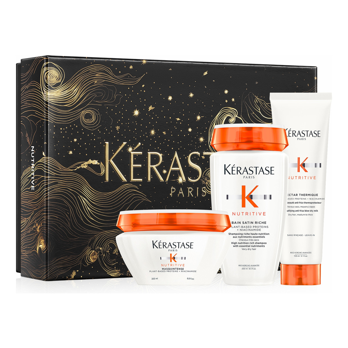 Kerastase Nutritive Zestaw odżywczy do włosów Szampon do włosów 250ml + Maska 200ml + Nektar termiczny 150ml