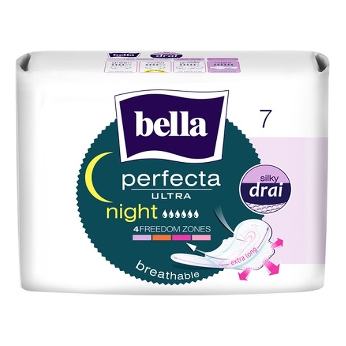 Bella Perfecta Ultra Night Silky Drai Podpaski higieniczne 7 sztuk