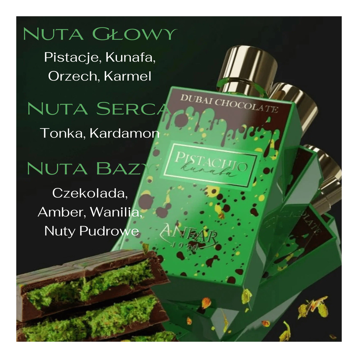 Anfar Pistachio Kunafa Dubai Chocolate Woda perfumowana unisex 80ml