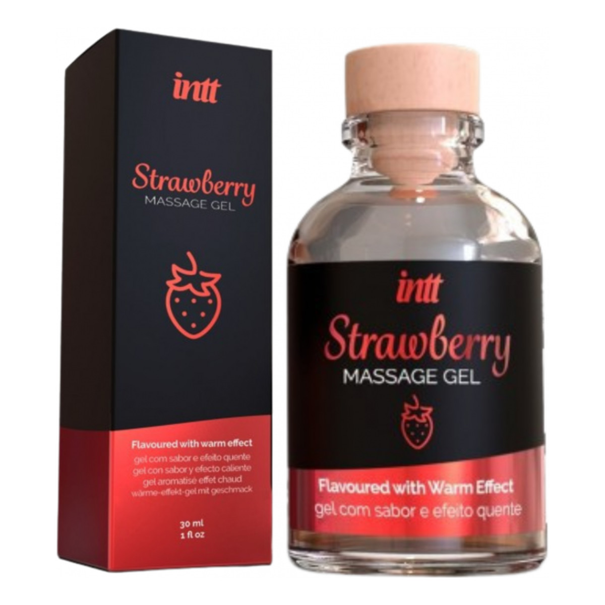 INTT Massage Gel rozgrzewający żel do masażu Strawberry 30ml