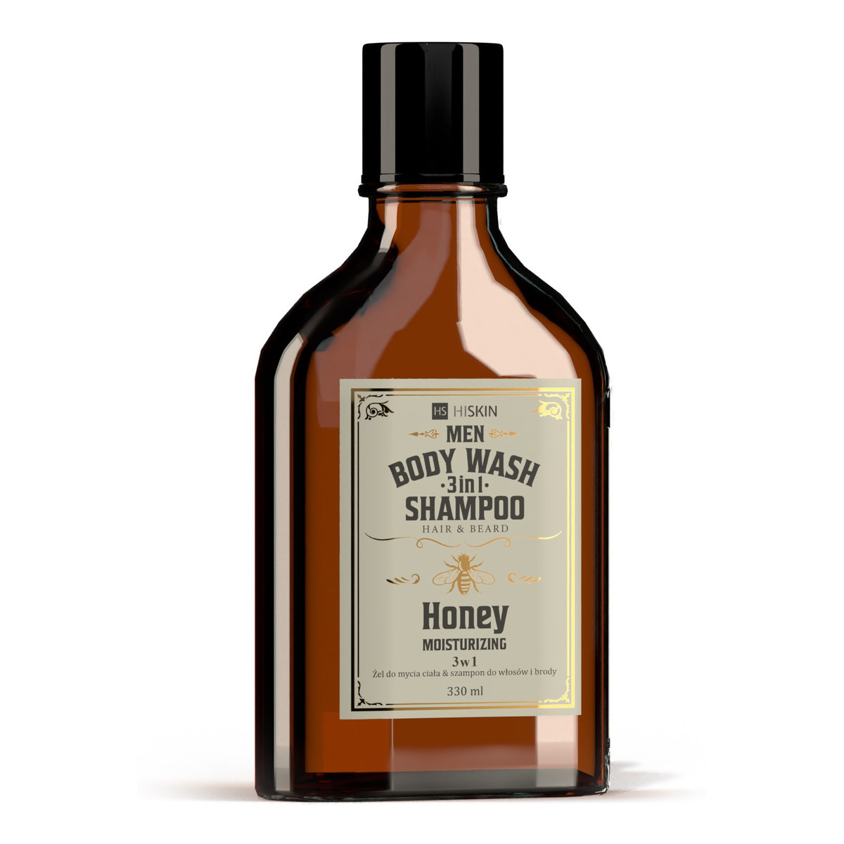 Hiskin Men whisky Żel do mycia ciała i szampon do włosów i brody 3w1-honey 330ml