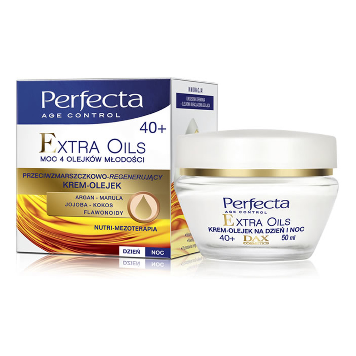 Perfecta Age Control Extra Oils 40+ Krem-Olejek Przeciwzmarszczkowo-Regenerujący Na Dzień i Na Noc 50ml