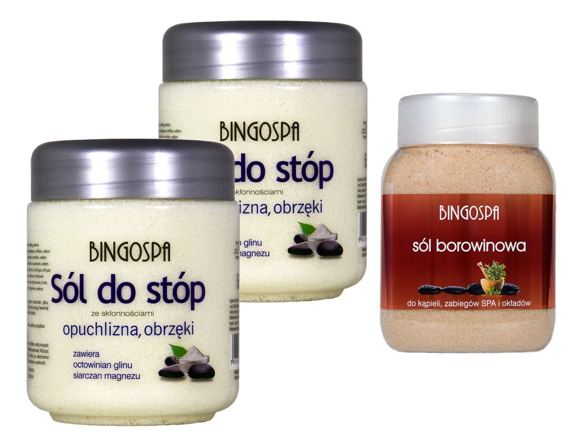 Sól do stóp opuchlizna i obrzęki 2szt. + Sól borowinowa do kąpieli