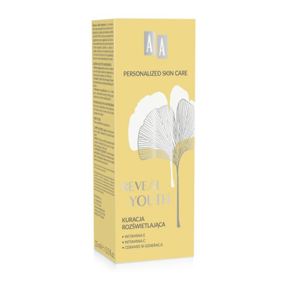 AA Reveal Youth kuracja rozświetlająca do twarzy skóra wrażliwa 15ml