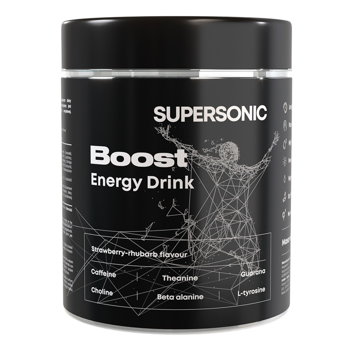 Supersonic Boost energy drink napój energetyczny truskawka-rabarbar suplementy diety 215g