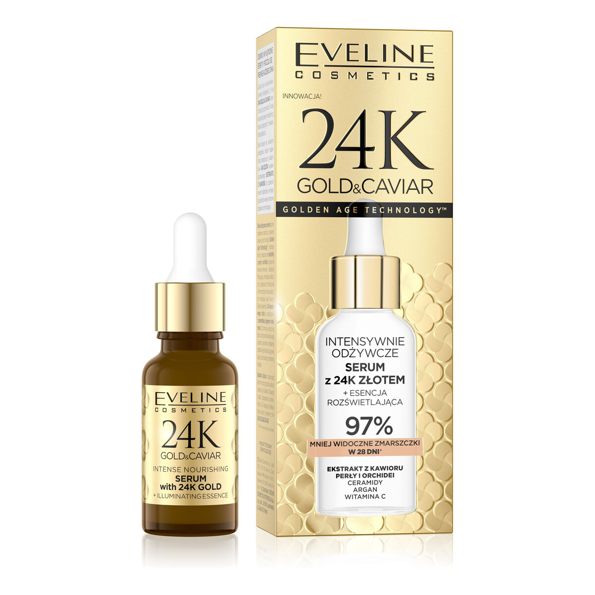 Eveline 24k gold&caviar serum odżywcze 18ml