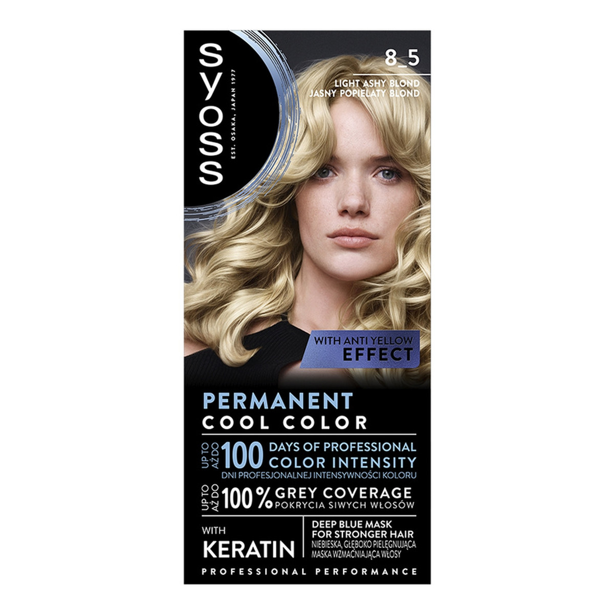 Syoss Permanent blond farba do włosów trwale koloryzująca 8_5 jasny popielaty blond