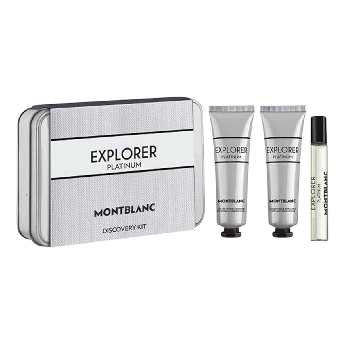 Mont Blanc Explorer Platinum Zestaw miniatura wody perfumowanej spray 7.5ml + żel oczyszczający 30ml + krem do twarzy 30ml