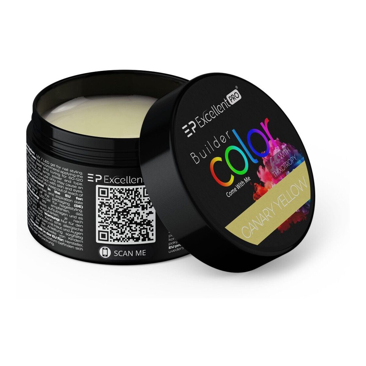 Excellent PRO Builder Color With Thixotropy Pastel Żel budujący canary yellow 15g