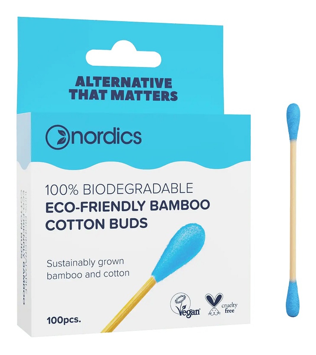 Bamboo Cotton Buds patyczki bambusowe Niebieskie 100 szt