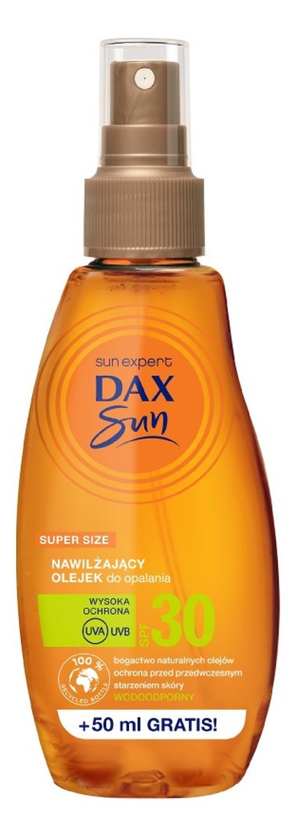 Nawilżający olejek do opalania wodoodporny SPF 30