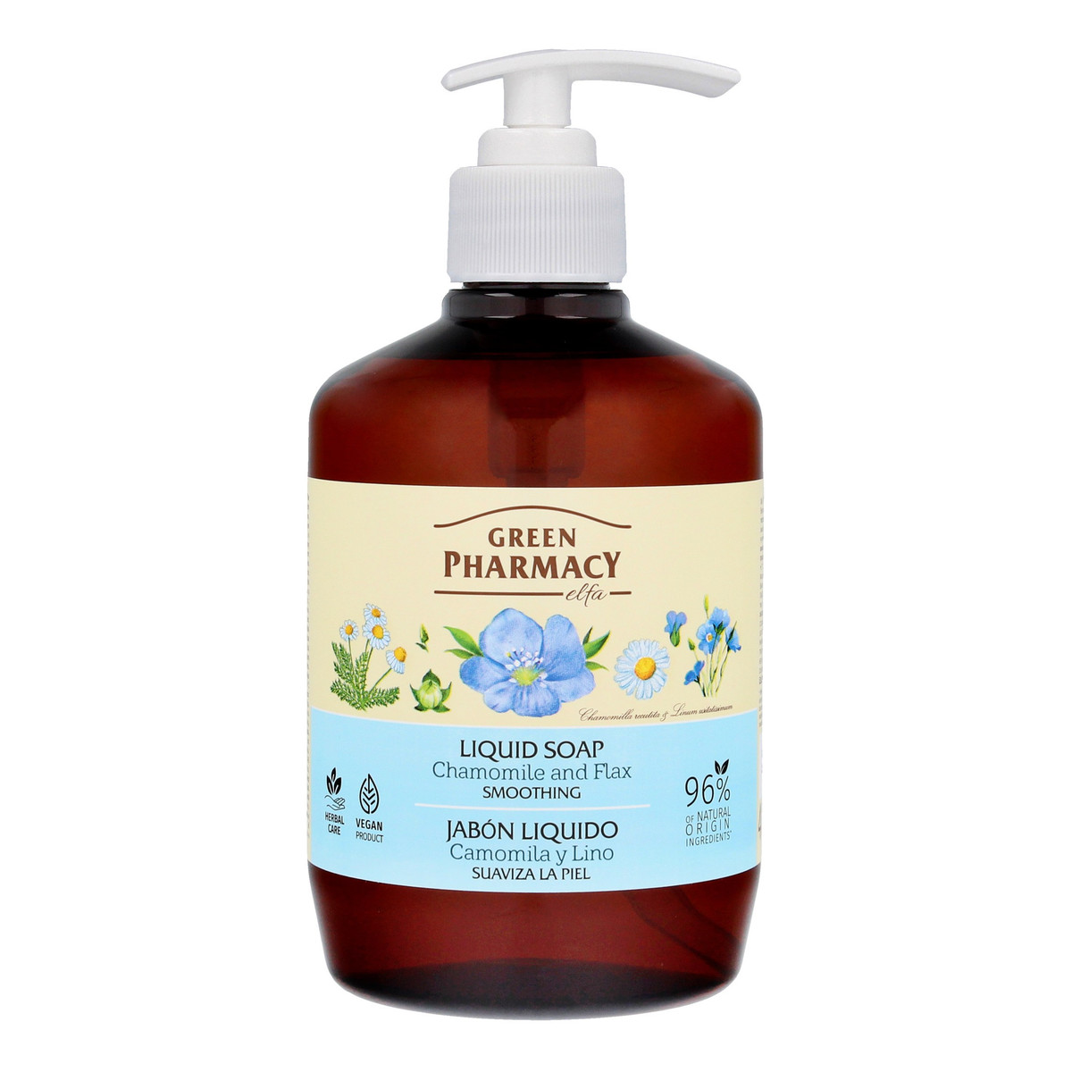 Green Pharmacy Mydło w płynie z Olejem z nasion Lnu i Rumiankiem 460ml