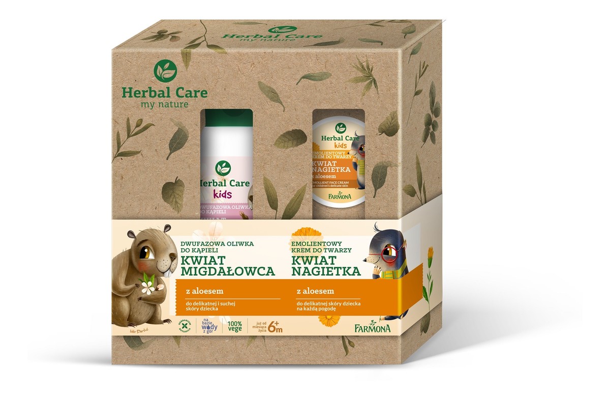 Zestaw prezentowy Herbal Kids (Krem do twarzy 50ml+oliwka do kąpieli 300ml)