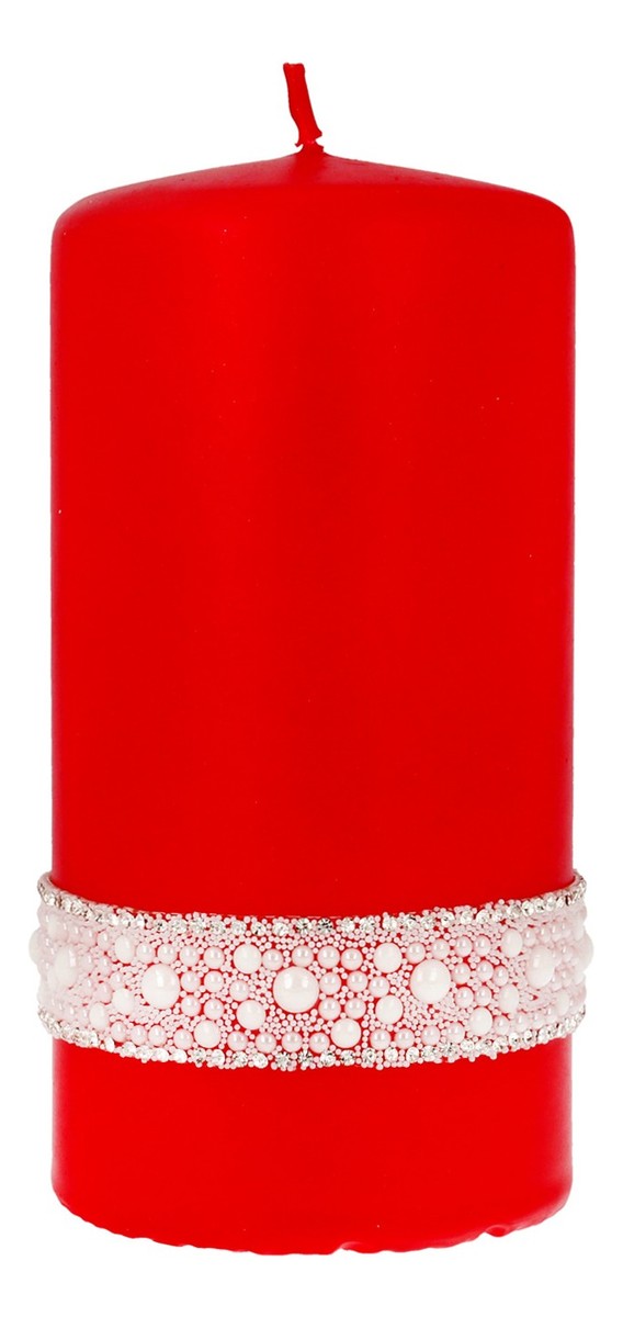 Świeca ozdobna Crystal Pearl - walec średni