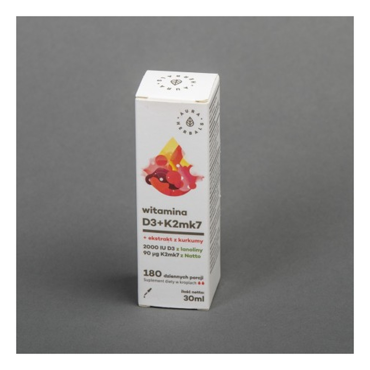 Aura Herbals Witamina D3 2000 IU + K2 MK-7 - krople 30ml