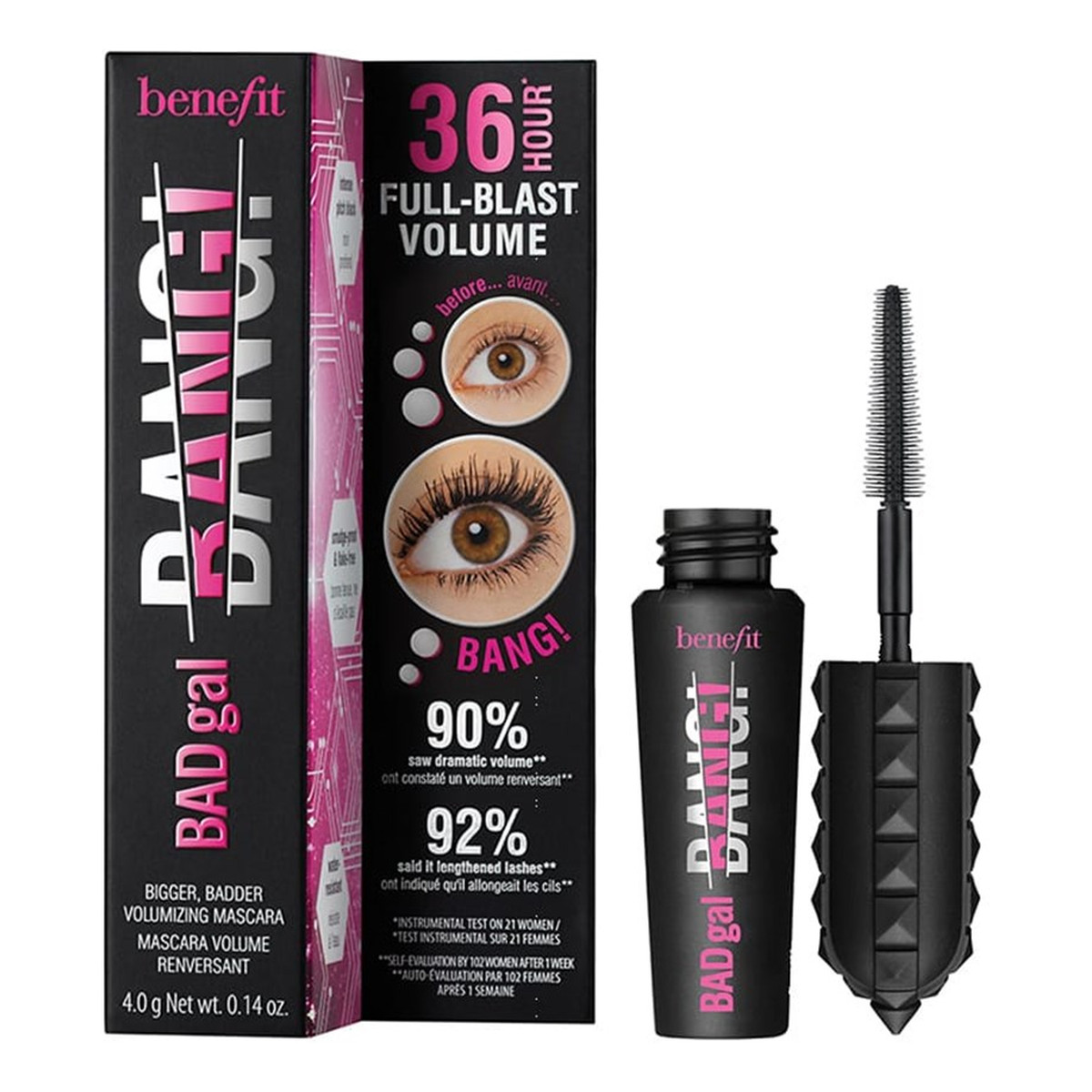 Benefit Badgal bang! volumizing mascara mini pogrubiający tusz do rzęs black 4g