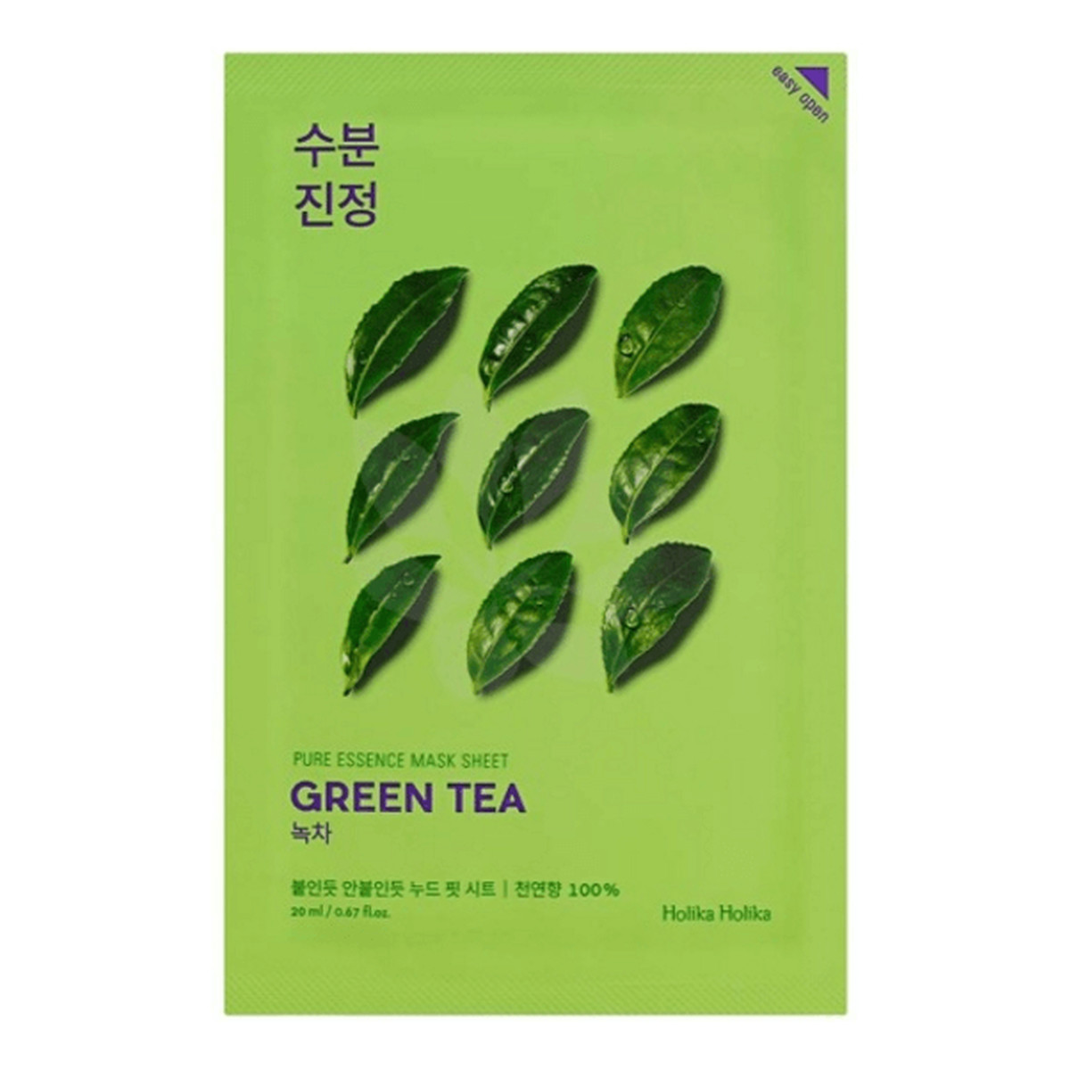Holika Holika Pure Essence Mask Sheet Green Tea maseczka z ekstraktem z zielonej herbaty łagodząca 1 sztuka 20ml
