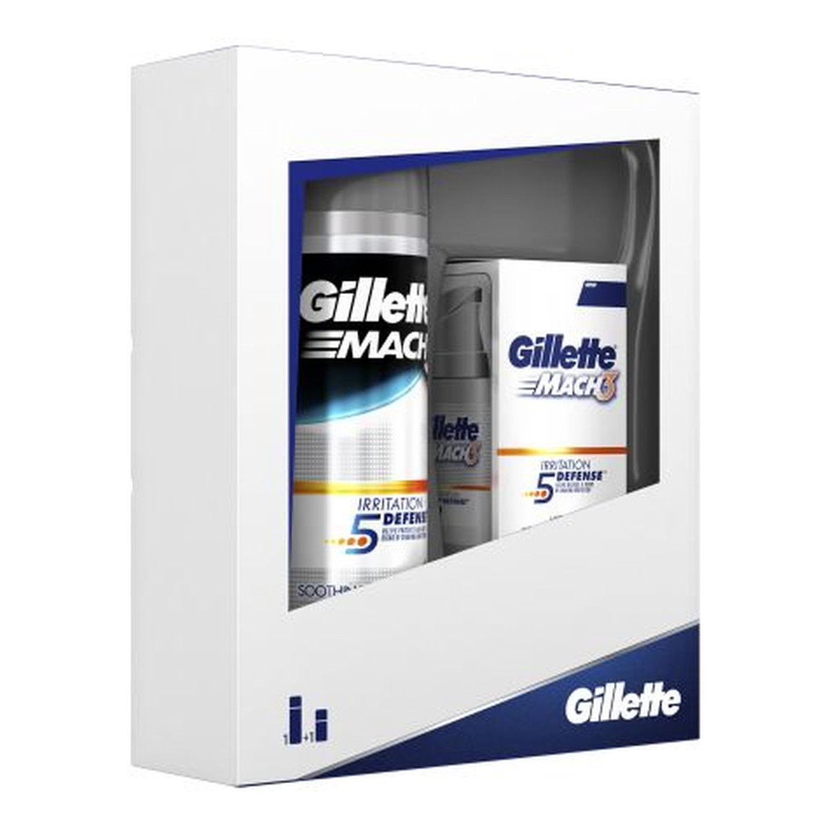 Gillette Gillette Mach 3 Irritation Defense żel do golenia + po goleniu zestaw prezentowy