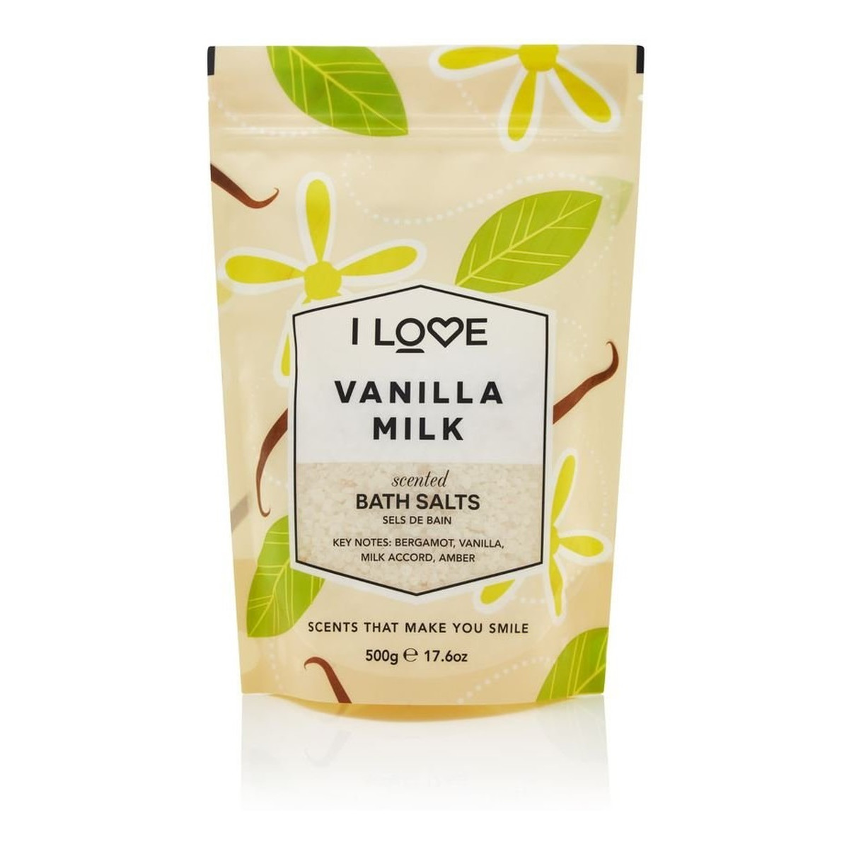 I love Scented bath salts kojąco-relaksująca sól do kąpieli vanilla milk 500g