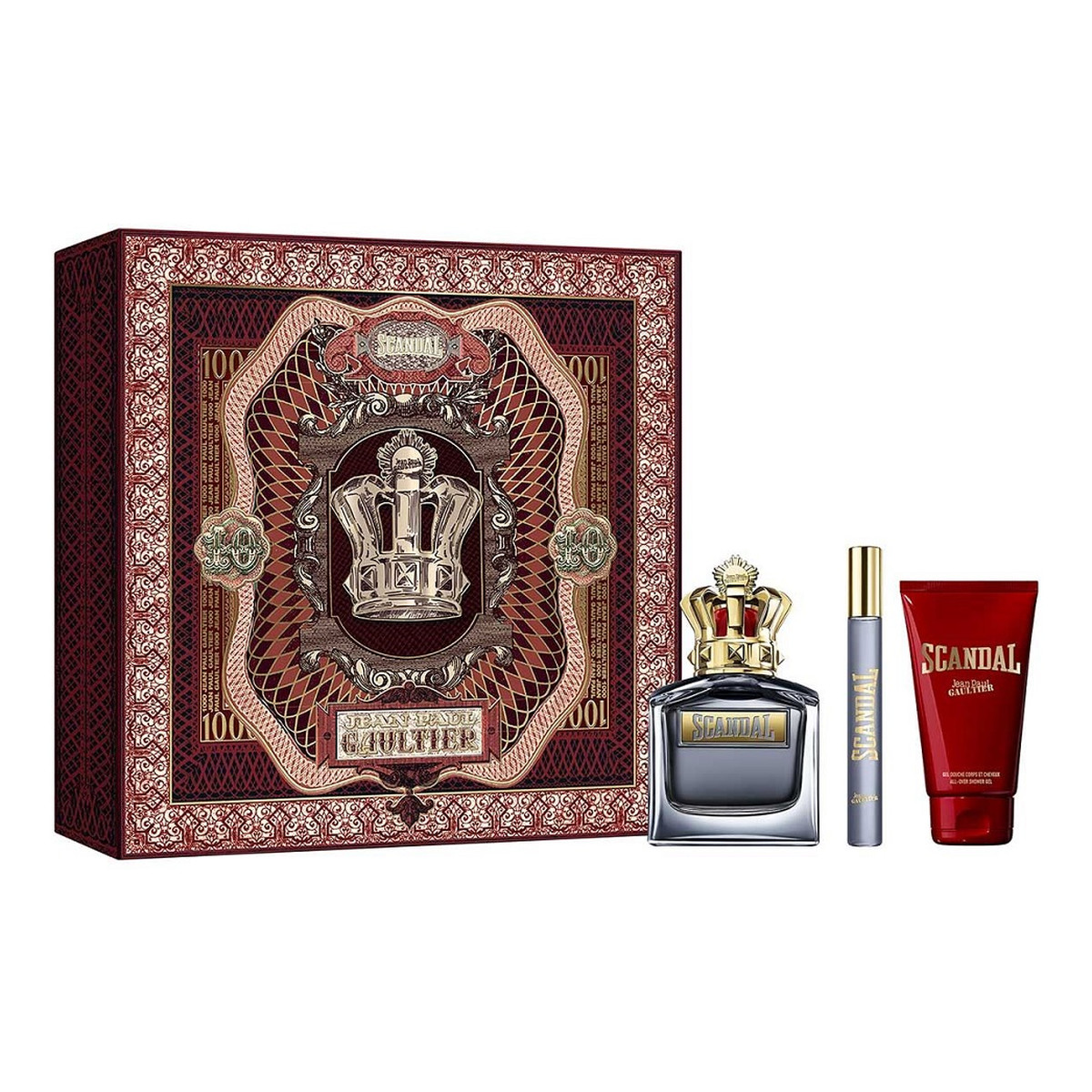 Jean Paul Gaultier Scandal Pour Homme Zestaw woda toaletowa spray 100ml + woda toaletowa spray 10ml + żel pod prysznic 75ml