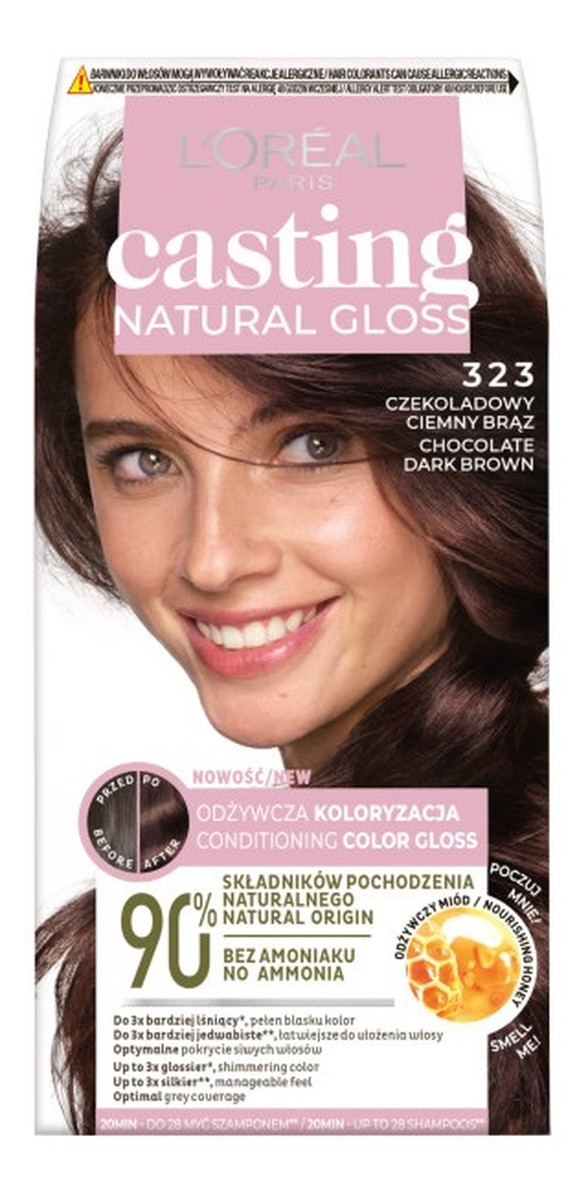 Casting natural gloss farba do włosów 323 czekoladowy ciemny brąz