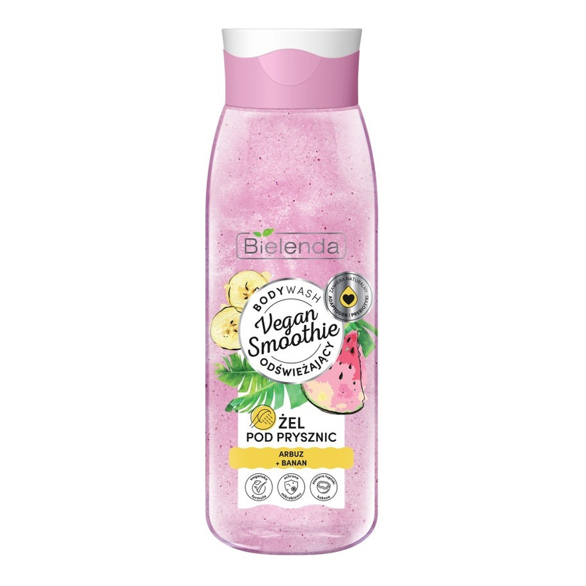 Bielenda Vegan Smoothie Żel pod prysznic odświeżający Arbuz i Banan 400g