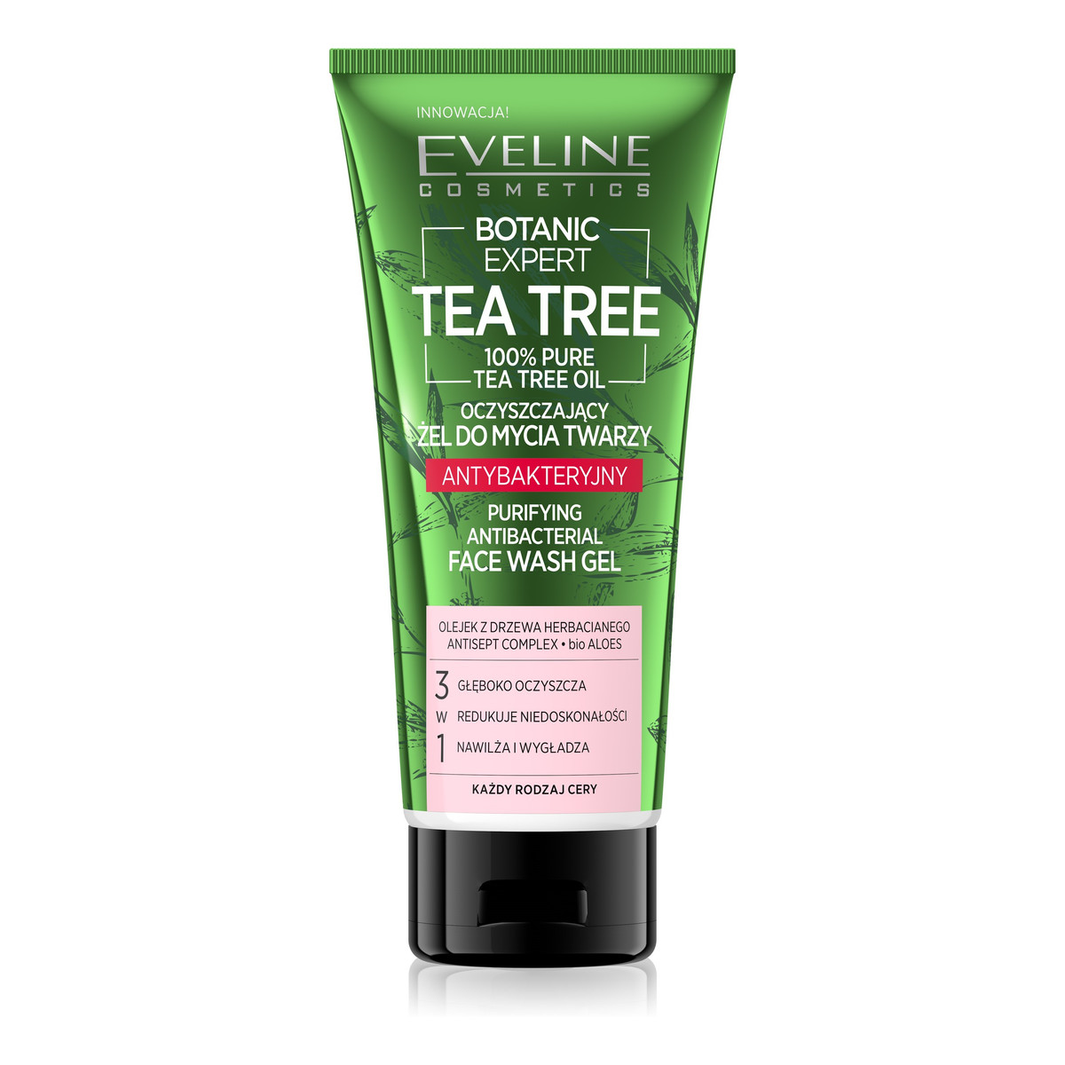 Eveline Botanic Expert Tea Tree Żel do mycia twarzy antybakteryjny oczyszczający 175ml